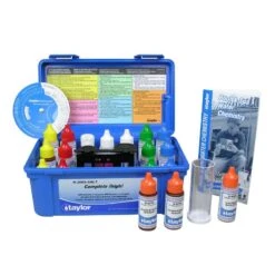 Taylor K-2005-SALT 2000 Complete Salt Water Test Kit, Free & Total Chlorine, Salt (Sodium Chloride), Total Bromine, PH, Total Alkalinity, Cyanuric Acid, And Calcium Hardness (Hi Range)