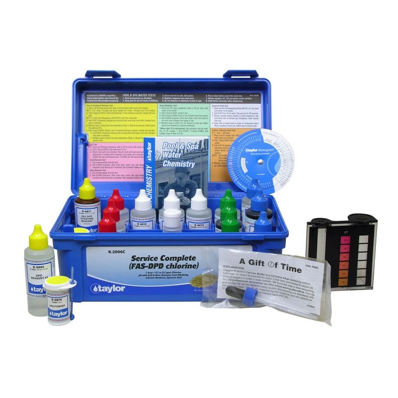 Taylor K-2006C 2000 Service Complete Test Kit, Free & Combined Chlorine, PH, Total Alkalinity, Cyanuric Acid, And Calcium Hardness (Hi Range)